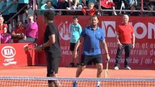 Greatest Tennis Fun:Mansour Bahrami,Yannick Noah, Henri Leconte&Guy Forget!Henri & wooden racket