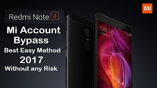 Redmi Note 4 Mi Account Bypass Mi account Remove