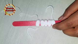 Hand Embroidery:Making Unique White Flower With Ice cream Stick/Amazing New Trick#Sewing Hack Part14