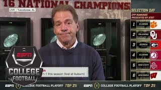Nick Saban was recruiting when the College Football Playoff teams were announced | ESPN
