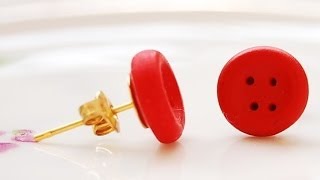 Buttons Polymer Clay Earrings!
