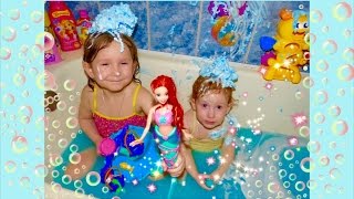 Купаемся с Русалочкой Ариэль и Фонтаном в Синей ванне Баффи Mermaid Ariel Fountain Buffy