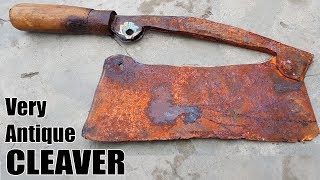 Antique Rusty Butcher's Cleaver RESTORATION