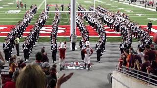 OSUMB 9 6 2014 Off the Field and Up the Ramp.  Push! Shove!