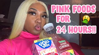 I ONLY ATE PINK FOODS FOR 24 HOURS CHALLENGE!!