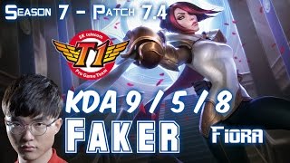 SKT T1 Faker FIORA vs CAMILLE Top - Patch 7.4 KR Ranked