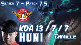 SKT T1 Huni CAMILLE vs RIVEN Top - Patch 7.5 KR Ranked