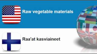 Learn Finnish vocabulary #Topic = Raw vegetable materials