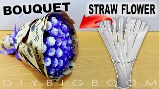 How to make flower Bouquet with Straws easy step by step