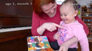 Toddler signing in American Sign Language: age 1, month 1