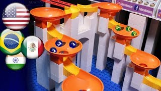 Marble race: Mini tournament with funnels paths - race with country balls