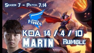 AFs MaRin RUMBLE vs KLED Top - Patch 7.14 KR Ranked