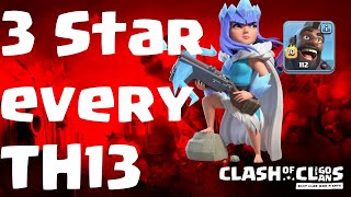 3 Star every TH13 with Hog Rider + Queen Walk | Queen charge clash of clans 01/20 COC CW
