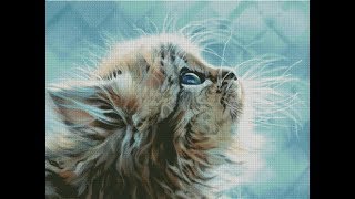 Химера. Ясные глазёнки. Отчет 2. Вышивка гобеленовым стежком