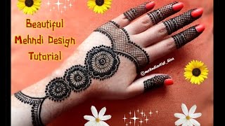 DIY Henna design: How to apply easy simple arabic mehndi designs for hands tutorial for eid,marriage