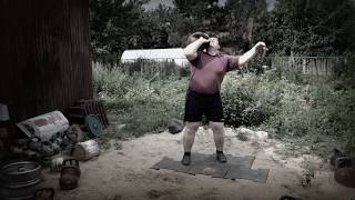 Швунг Царской 5 Пудовой гири на 7 раз / Pushpress oldtime tsar kettlebell 81.4 kg for 7 reps.
