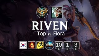 Riven Top vs Fiora - KR Challenger Patch 8.3