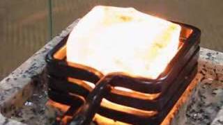 Red-hot ice cube by induction heating