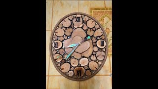 ЧАСЫ из СПИЛА МОЖЕВЕЛЬНИКА и ЭПОКСИДНОЙ СМОЛЫ-WATCH made OF juniper sawn WOOD and EPOXY RESIN