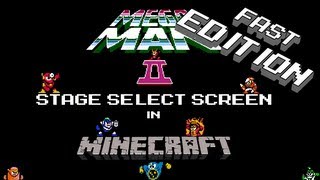 Mega Man 2 Stage Select Screen in Minecraft: Fast Edition (Pixel Art)
