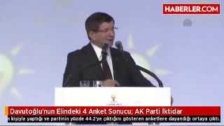 Ahmet Davutoğlu'nun Elindeki 4 Anket Sonucu AK Parti İktidar