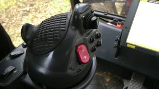 Ponsse Scorpion harvester COMFORT control handles. Hallintalaitteet.