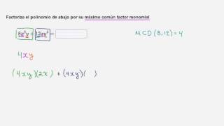 Factorización algebraica por máximo común factor monomial