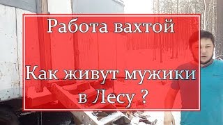 Как живут и работают мужики в лесу зимой на вахте Рабочий балок лесорубов на видео