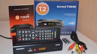 DVB-T2 Тюнер (ресивер) Т2 Romsat T2020 - обзор (распаковка)