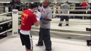 Ruslan Provodnikov and Buddy McGirt mitt work - Руслан Проводников