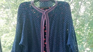 Кардиган крючком из шестиугольника.