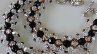 How to make  a Bracelet with crystals . Как сделать браслет из бисера и кристаллов