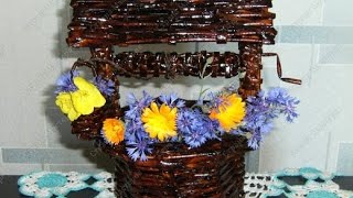Плетение из газет. Колодец. Мастер-класс.