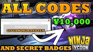 ALL CODES AND SECRET BADGE IN ? NPCS! 2 Player Ninja Tycoon | Roblox
