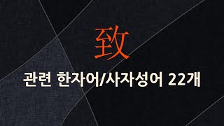 致(이룰 치,이를 치,빽빽할 치)에 관한 한자어/사자성어 22개
