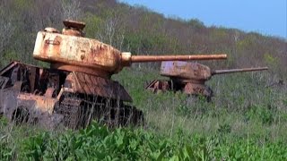Танки Т34/85 вывезли с о. Желтухина для реставрации