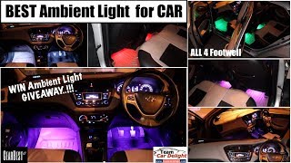 Best Ambient Light For Car + GIVEAWAY | Muliticolour Ambient Light in All 4 Footwell | Gearbest