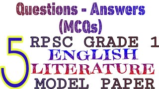 #05 QnA | MCQs | MACBETH | AS YOU LIKE IT| English Literature | RPSC 1st GRADE