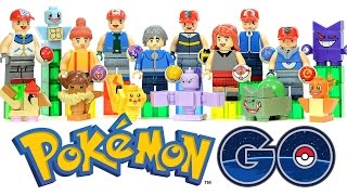 Pokémon GO Minifigures Unofficial LEGO KnockOff Set 1 w/ Ash & Pikachu