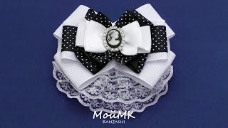 Брошь в школу Канзаши МК Brooch Kanzashi DIY