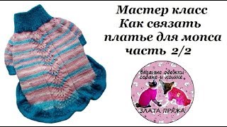42. МК Как связать платье для мопса ч2