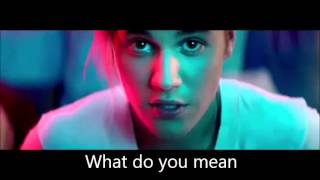 Justin Bieber- What do you mean?  LYRICS ON VIDEO SCREEN