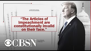 Trump lawyers call impeachment case "flimsy" ahead of historic Senate trial