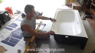Part "1" How to install new tub, level it & connect drain and overflow plumbing DIY  Atlanta GA