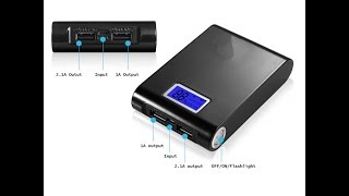 DIY USB power bank with up to 4x 18650 batteries recovered from laptop batter pack