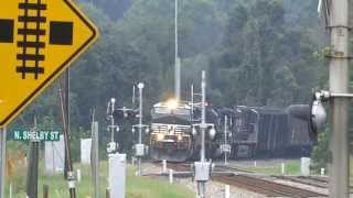NS: 2 trains, 4 crossings, 8 engines, big horn show / Blacksburg SC