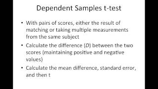 Dependent Samples t test
