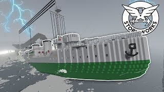 MASSIVE DESTROYER GETS HIT BY TSUNAMI! - Stormworks Gameplay - Sinking Ship Survival