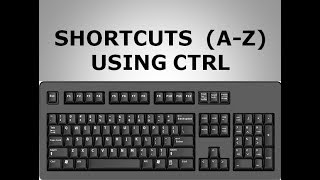 KEYBOARD SHORTCUTS (A TO Z )  USING (CTRL) IN HINDI KEYBOARD SERIES (PART- 2)