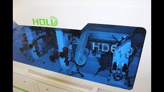 Кромкооблицовочный станок HOLD HB610 -  в работе